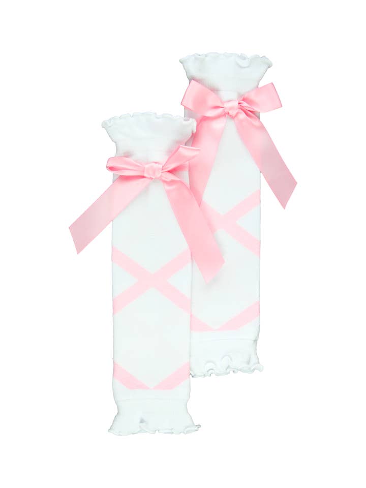 Girls White Dance Ballet Bow Leg Warmers for wholesale on Faire