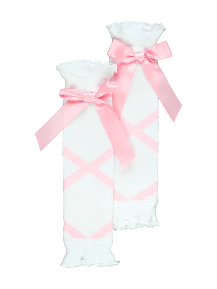 Flickors vita balettbåge benvärmare för wholesale av RuffleButts + RuggedButts