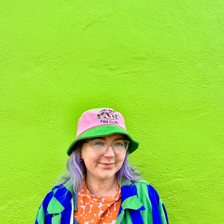 The Peach Fuzz - Wholesale Bucket Hat - Women's - Bad Art Fan Club Color Block Bucket Hat5