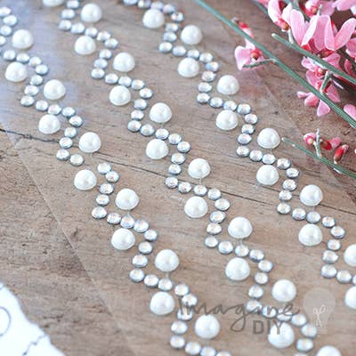 Pearl Chevron Self Adhesive Rows (Pearl and Crystal) for wholesale by Imaginediy
