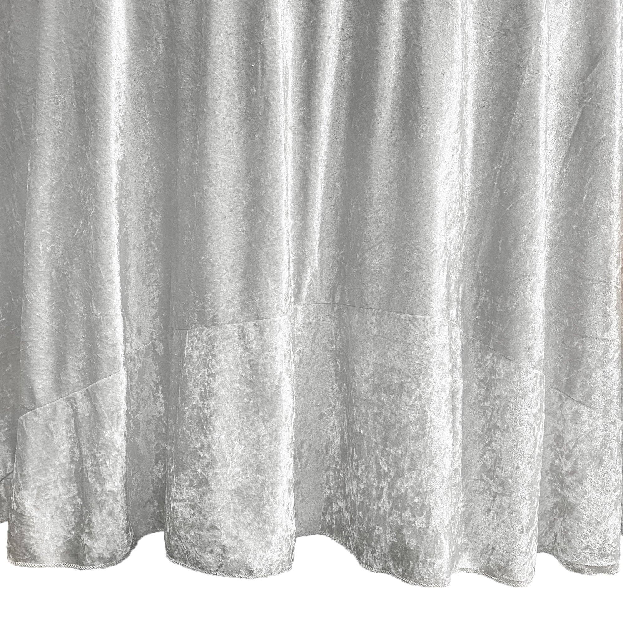 YOUR CHAIR COVERS - Wholesale Tablecloth - 132 Inch Round Crushed Velvet Tablecloth White2