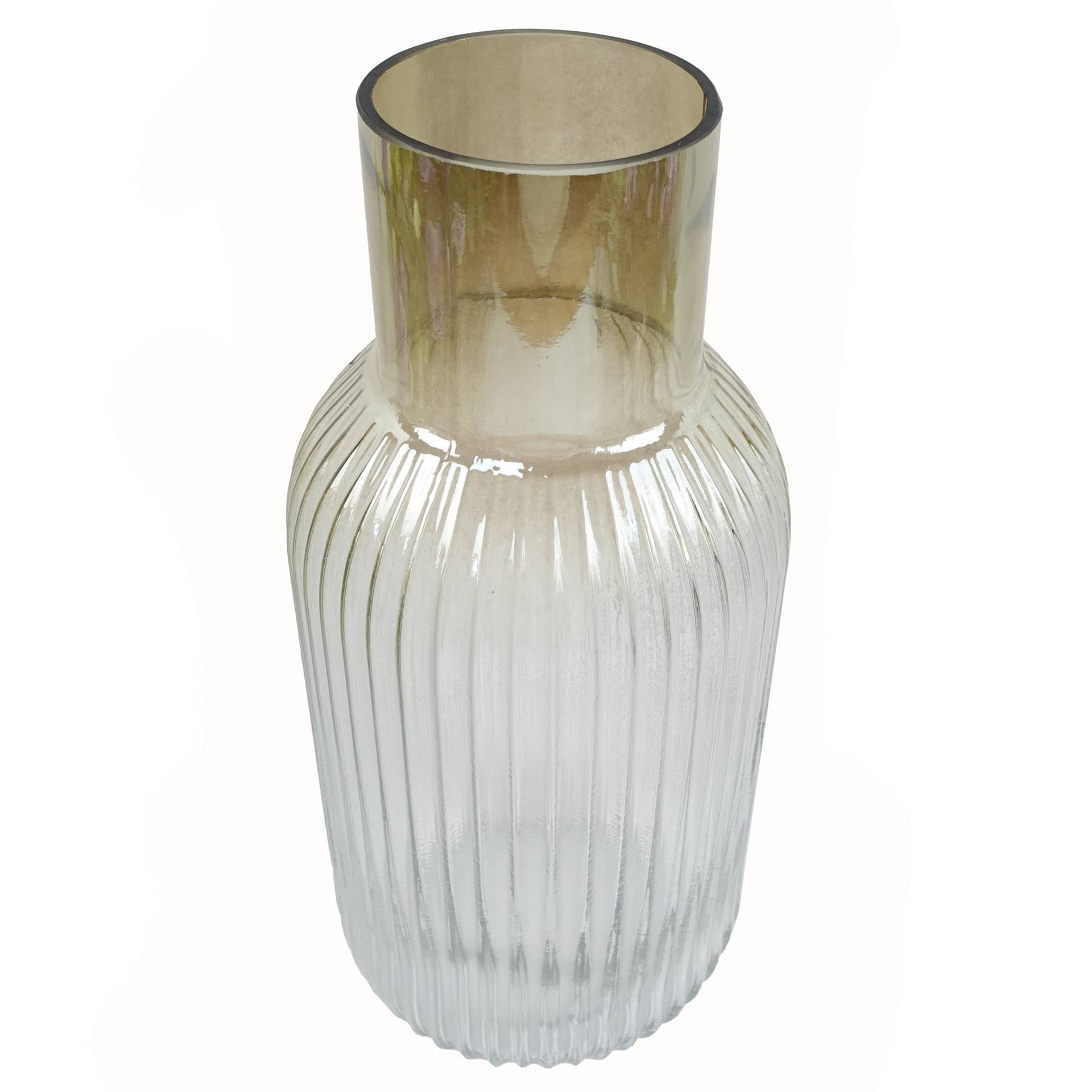 Leaf Design UK LTD – wholesale Vase – Glass Vase Ridged Ombre Glass Vase 34cm2