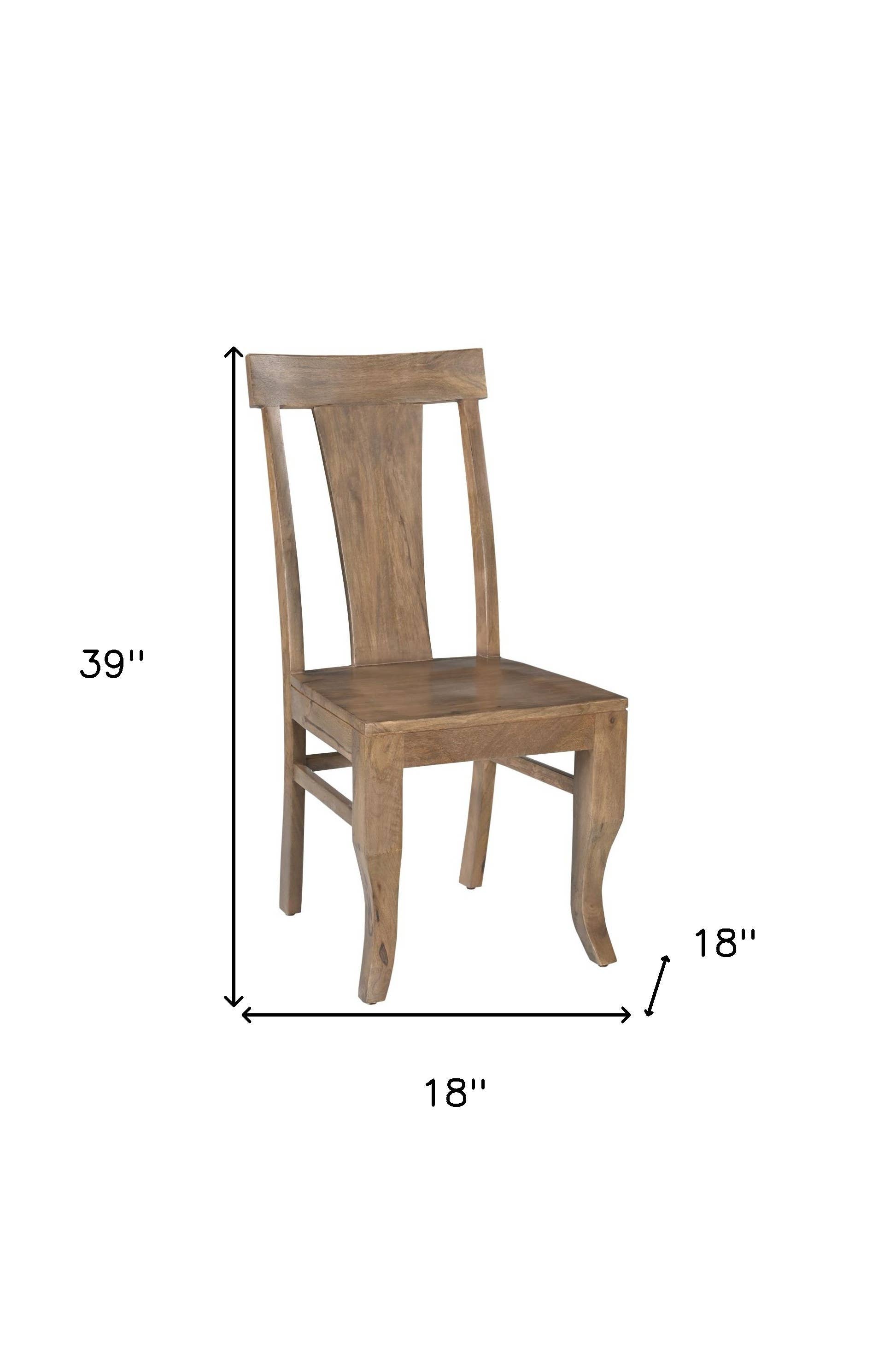 HomeRoots - Venta al por mayor Sillas - Juego de dos sillas de comedor laterales de madera maciza marrón con respaldo de listones2