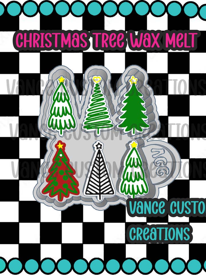 Christmas Tree Wax Melt Mold for wholesale by Vance Custom Creations