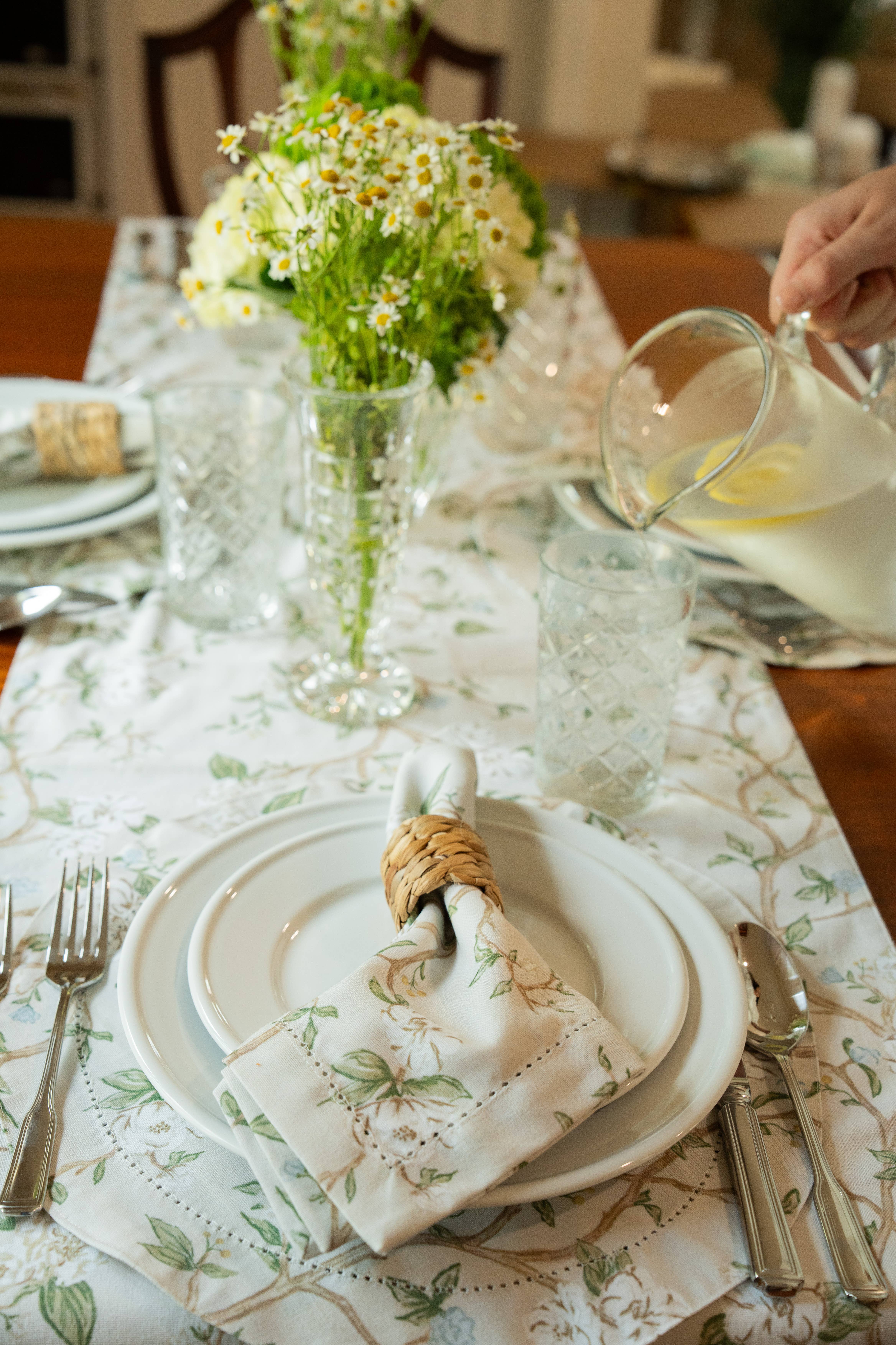 Camellia Floral Dinner Napkins, Set of Four  for wholesale on Faire7
