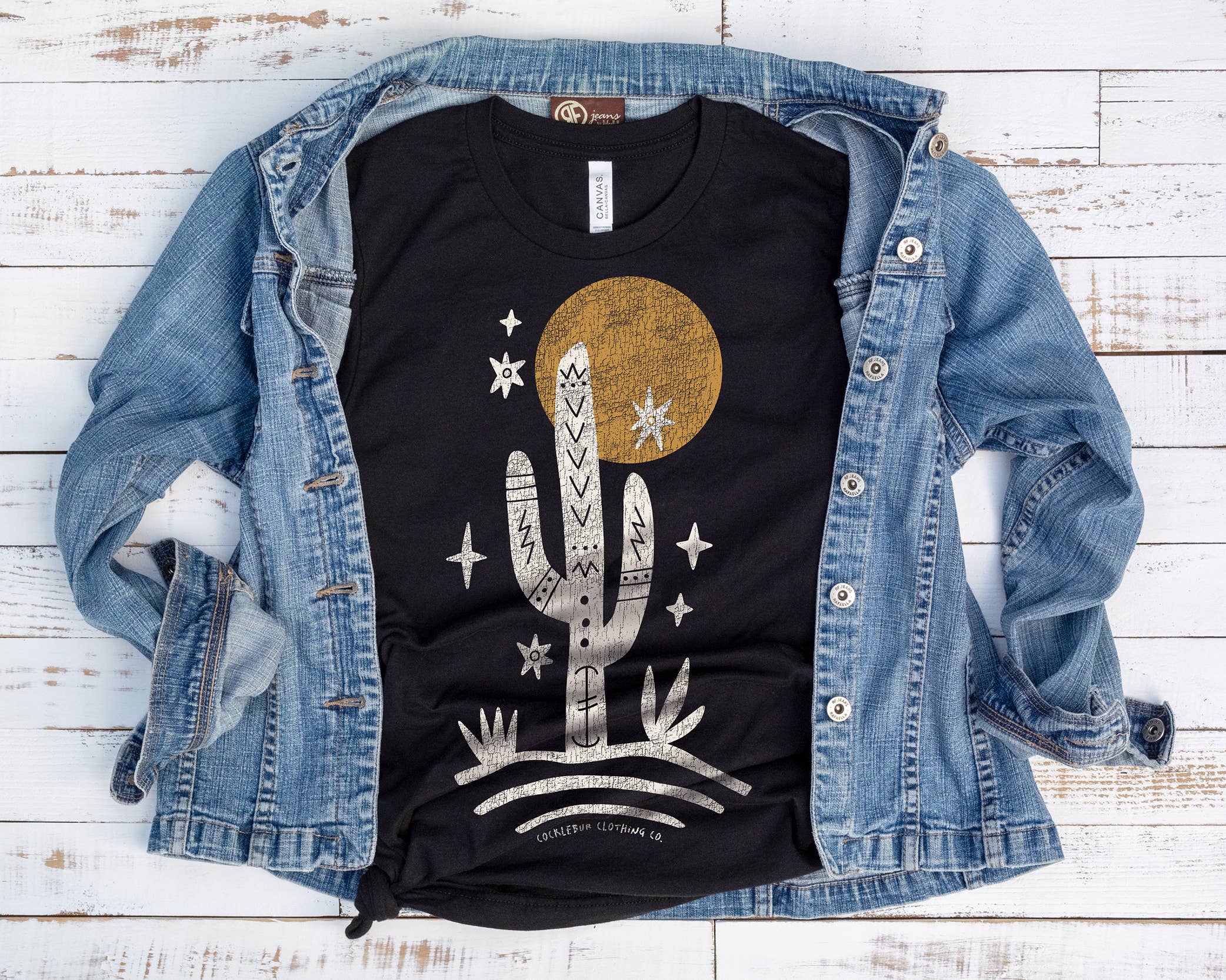 Cocklebur & Co. - Wholesale T-shirt met print - Dames - Zuidwestelijke Cactus Grafisch T-shirt1