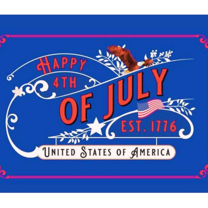 Vintage Patriotic Fourth of July Invitation Postcard for wholesale by Piles of Postcards