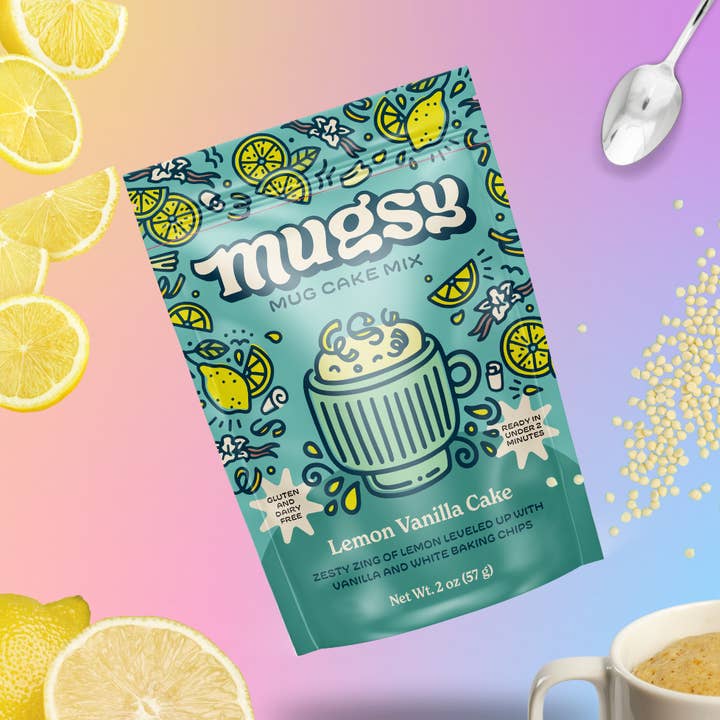 Lemon Vanilla Mug Cake Mix (24 count) for wholesale by Mugsy Bakes