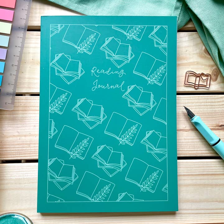 And Hope Designs - Cards, Stickers & Stationery - Wholesale Journal/Diary - Reading journal, teal green pre-made book bullet journal0