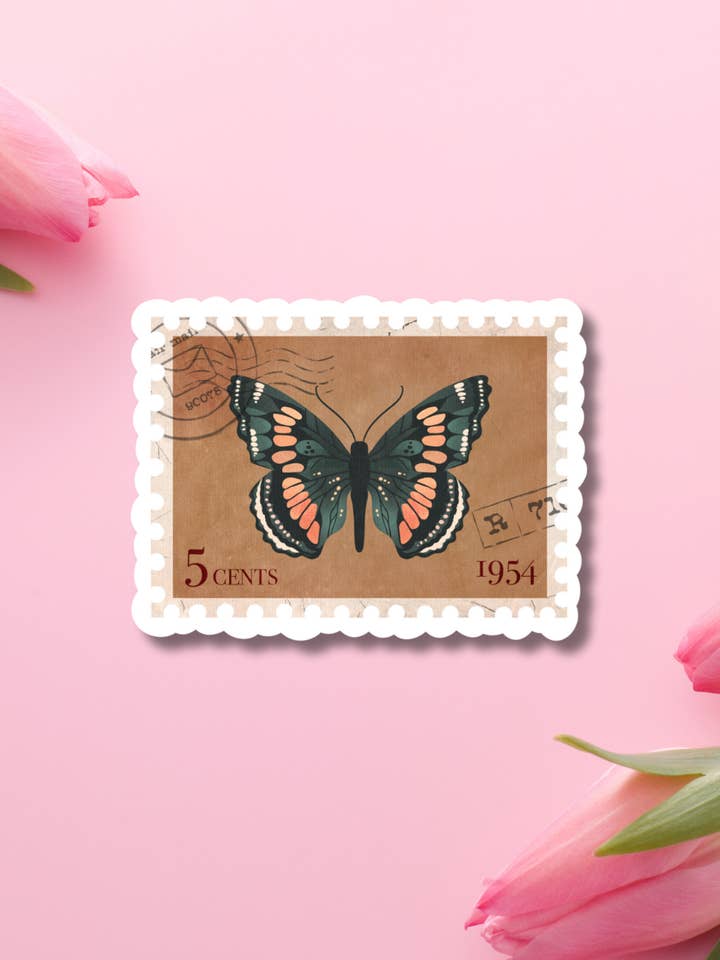 Autocollant en vinyle Papillon d'automne pour la vente par Hikaru Tara Art Arst & Craft Gift Shop