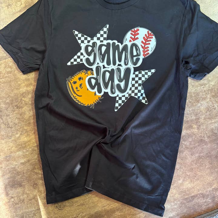 T-shirt Gráfica de Dia de Jogo {basebol} por atacado de Gaetz Workshop