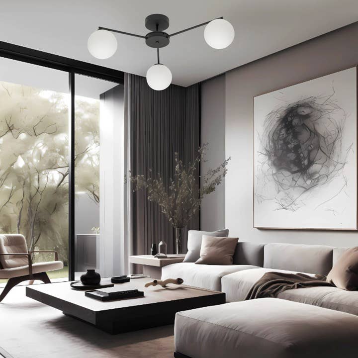 ELTON Black Scandinavian Ceiling Lamp 3 for wholesale by LumoCrafts