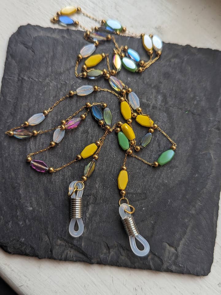 Cordon à lunettes multicolore avec perles pour la vente par JFOX Jewelry