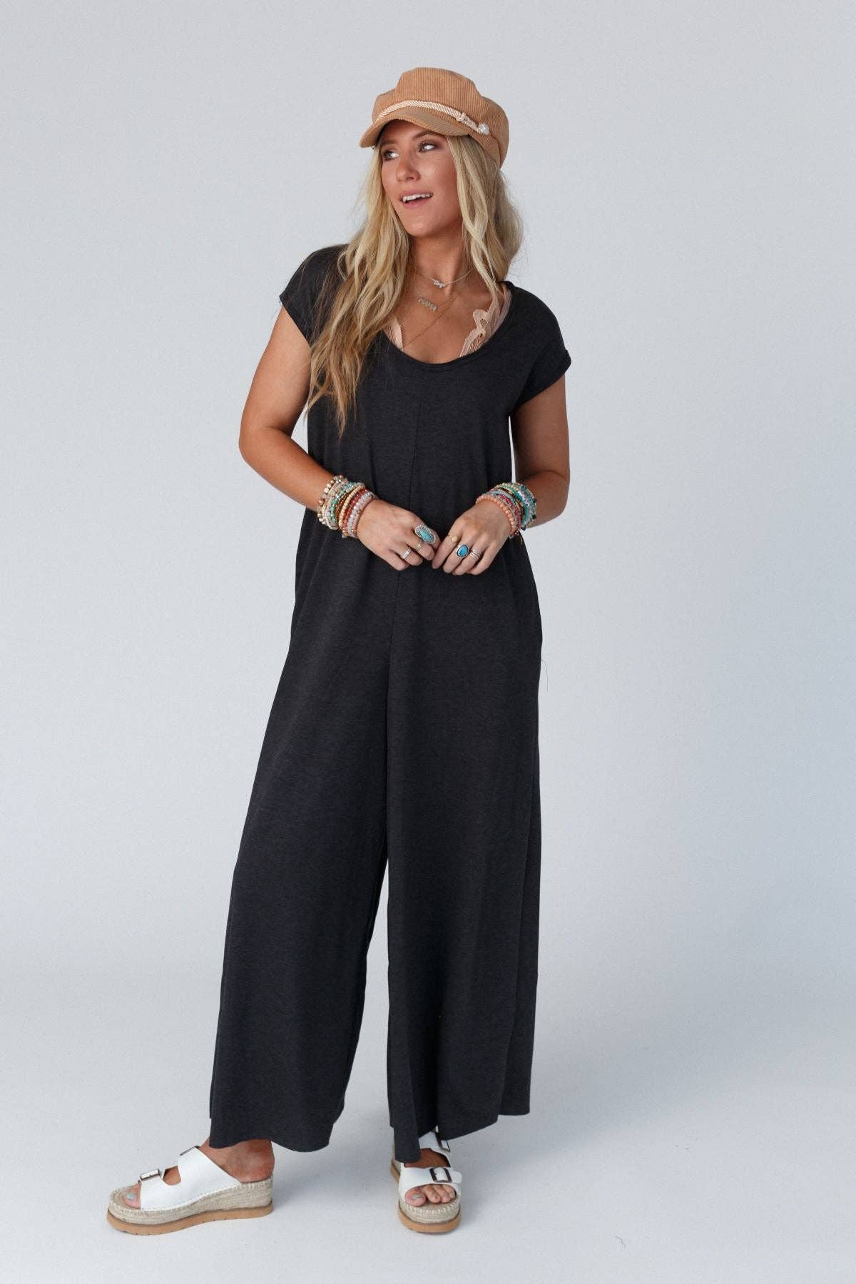 Three Bird Nest - Wholesale Jumpsuit - Women's - Daphne Scoop Neck Jumpsuit - Charcoal6