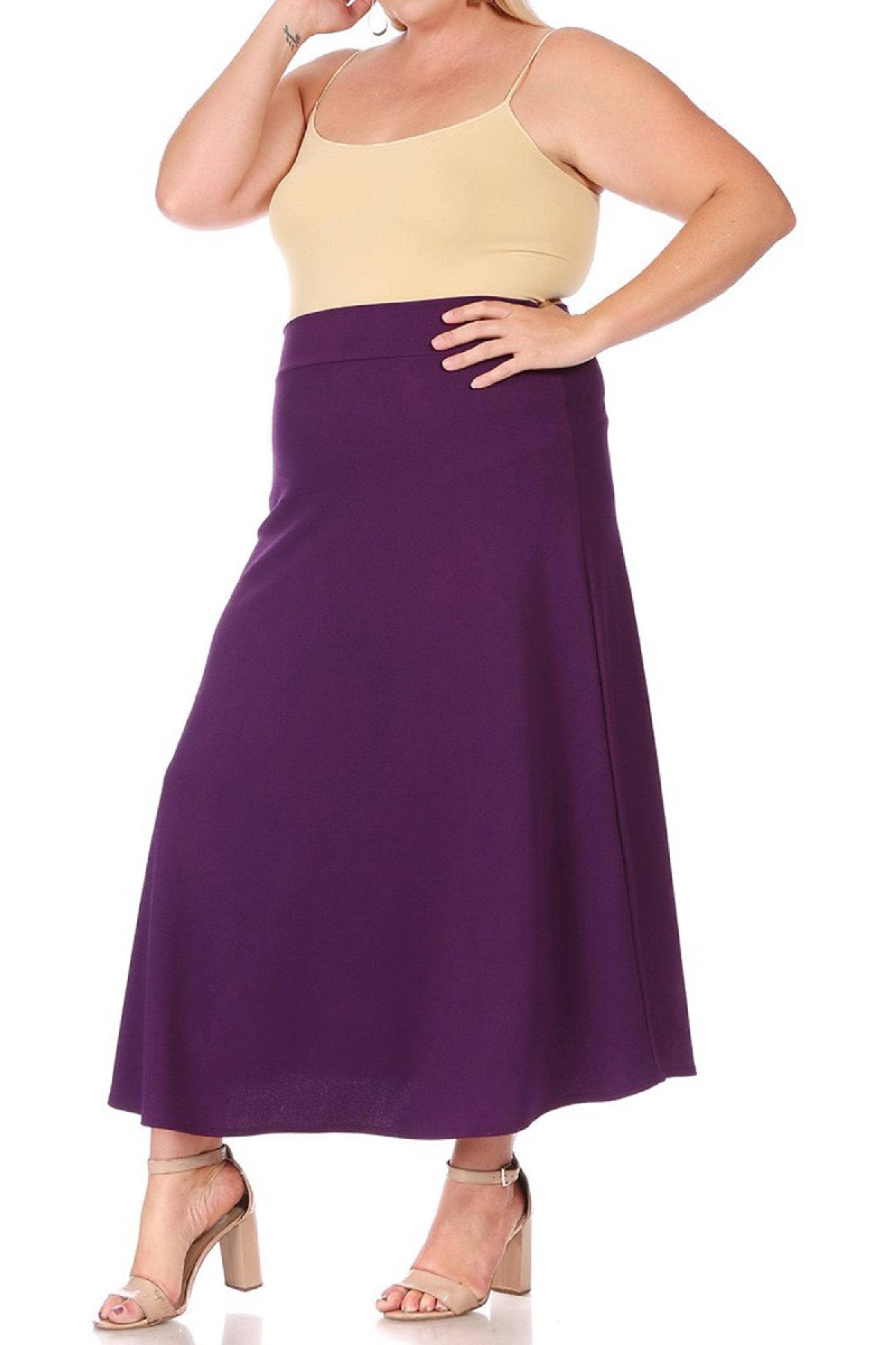 MOA COLLECTION - Wholesale Skirt - Women's - Women's Plus Size Flare A-line Long Skirt17