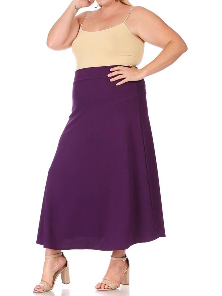 MOA COLLECTION – Saia - Mulher por atacado – Saia Longa Plus Size Flare Linha A para Mulher17