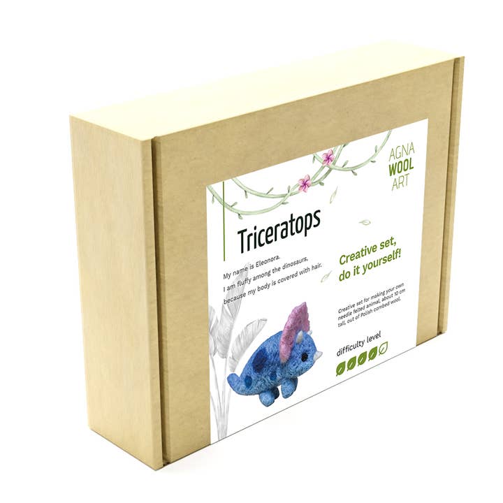 Benzie Design - Wholesale DIY Craft Kit - Triceratops, Needle Felting Kit7