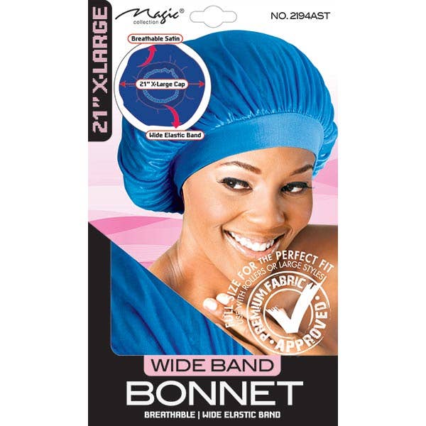 Majestic Wholesale - Wholesale Sleep Cap / Bonnet - Women's - MAGIC COLECTION WIDE BAND SATIN BONNET 21" X-LARGE 12CT1
