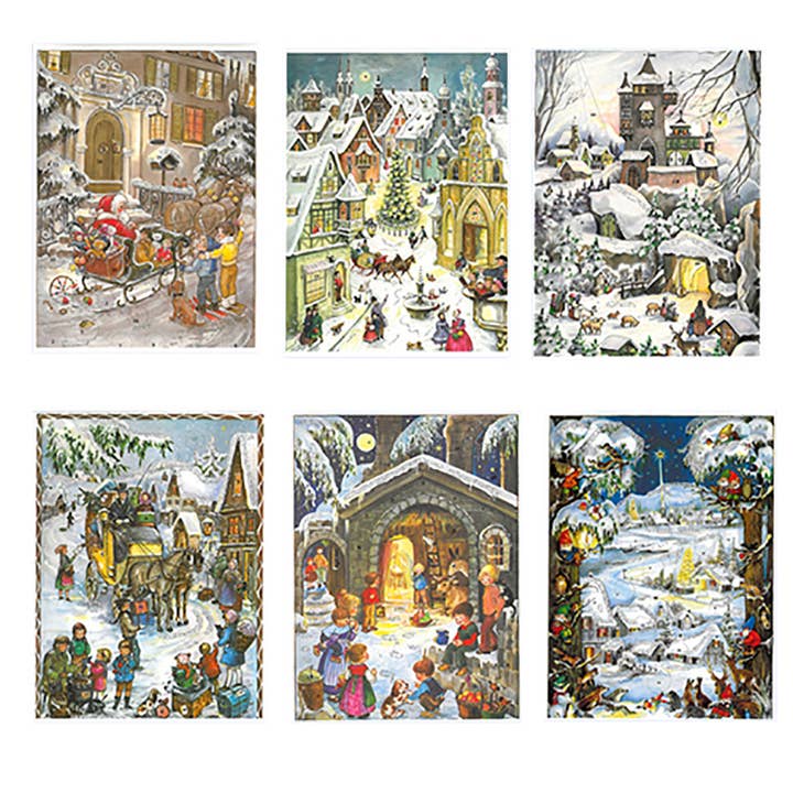 8.25X11.5"CALENDRIER DE L'AVENT PAILLETTES 6/A pour la vente par Kurt S. Adler, Inc.