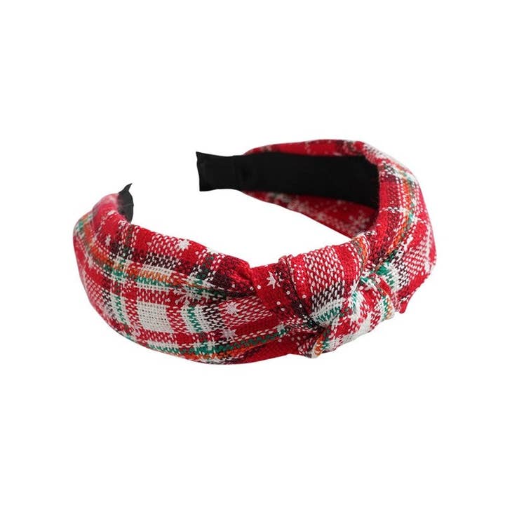 Ekartini - Wholesale Fashion headband – women's - Christmas Plaid Knotted Headband1