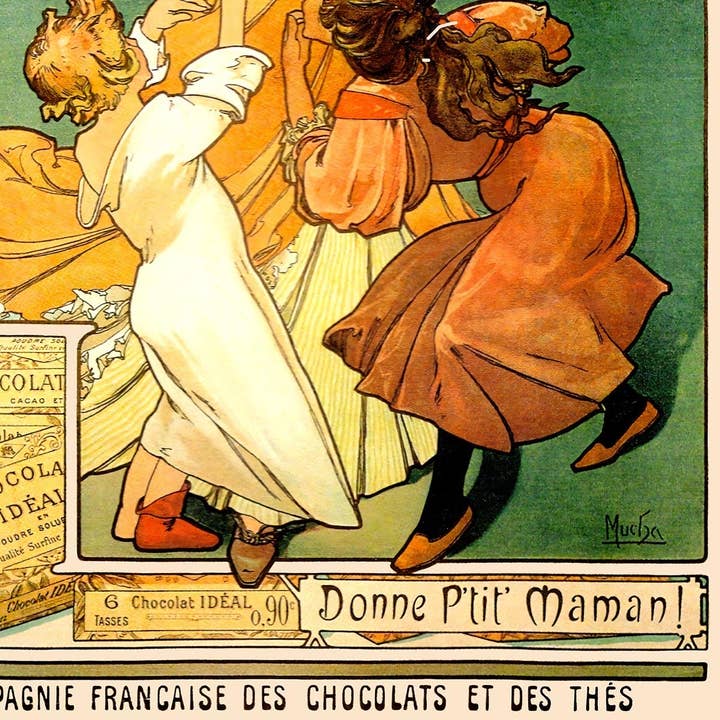 Rock Paper Scissors Wall Art - Vente Poster - Chocolat Ideal par Alphonse Mucha