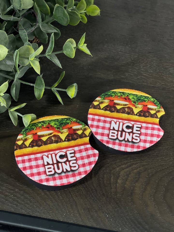 Nice Buns Car Coaster Set for wholesale by CMD Wholesale