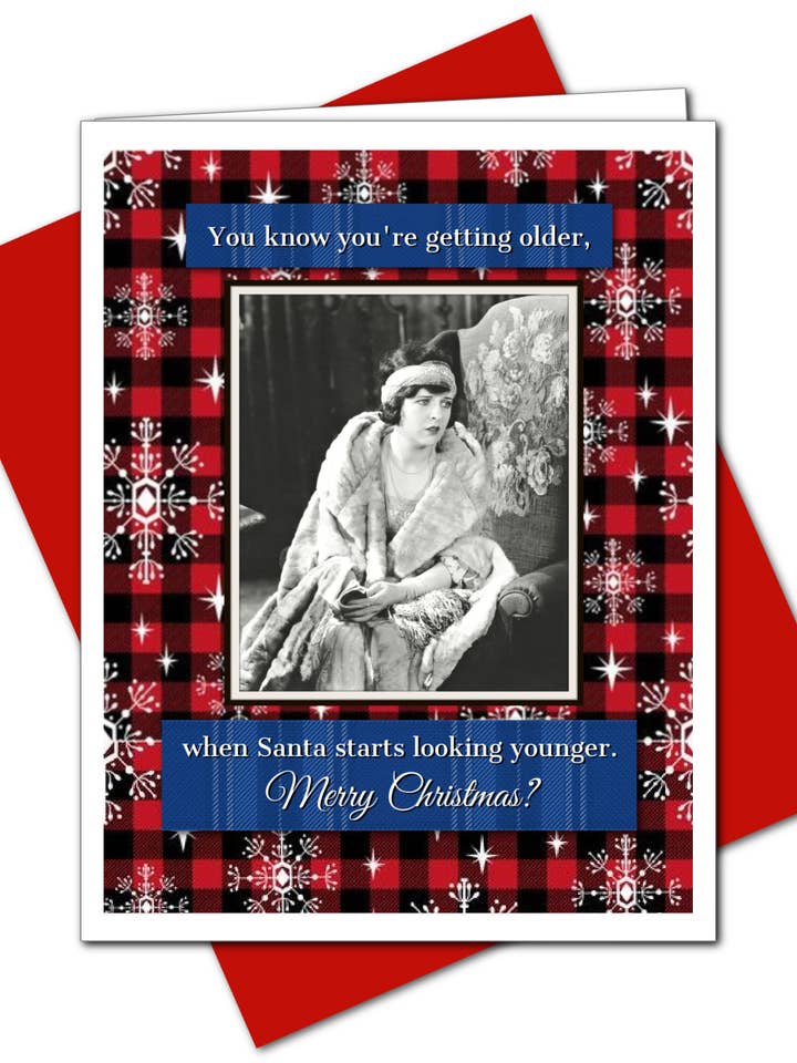 Getting Older - Christmas Greeting Card for wholesale by Ümlaut Brooklyn