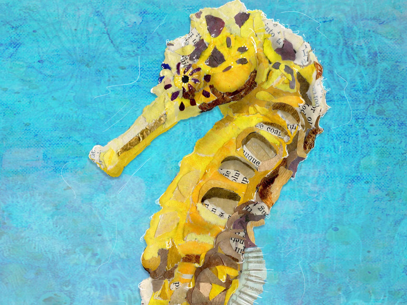 Found & Rewound - Wholesale Art Print - Seahorse -  print2