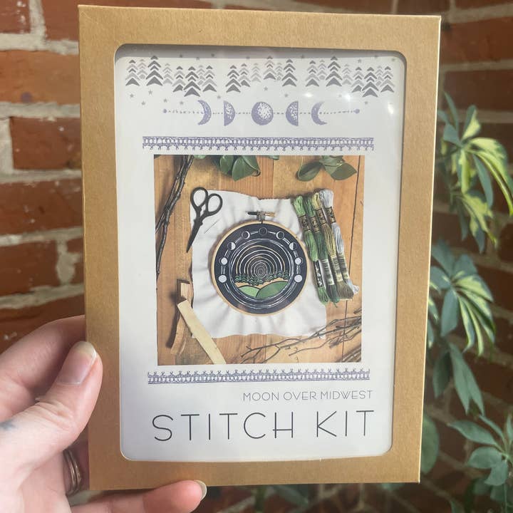 Tangled Up In Hue - Wholesale Embroidery/Cross Stitch Supplies - DIY Stitch Kit - Moon Over Midwest - Embroidery Kit