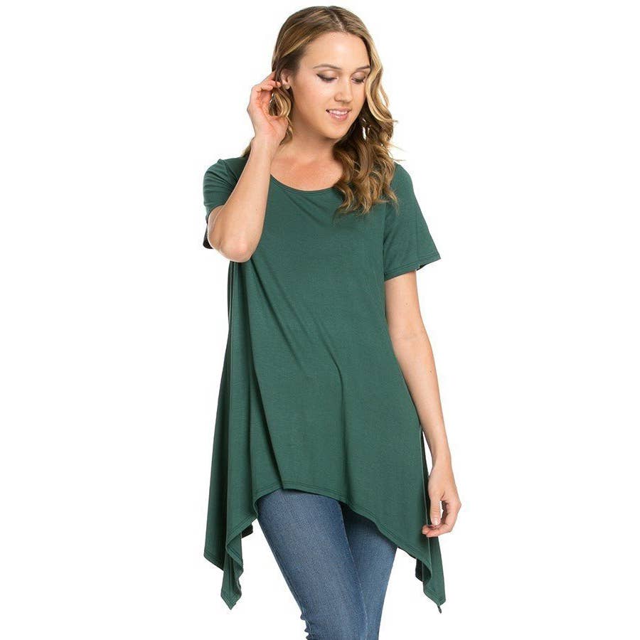 Azules Clothing - Wholesale Tunic - Women's - ATP-2267RS Piko Short Sleeve Tunic6