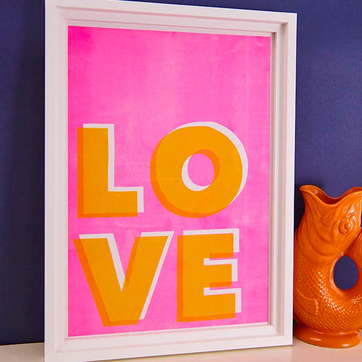 House Of Payne - Wholesale Art Print - LOVE Pink Wall Art | Colourful Home Decor | A4 Art Print
2