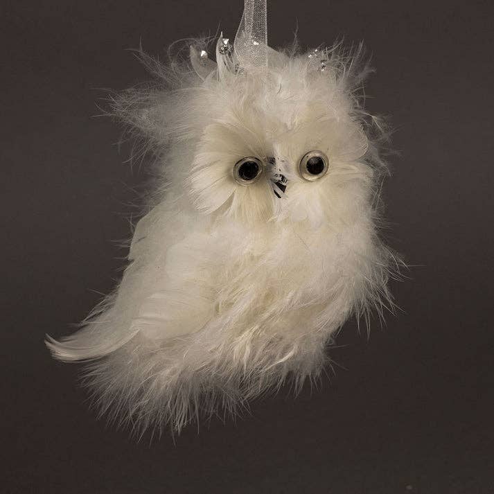 Zucker Feather Products - Wholesale Ornament - White Owl Christmas Ornament4