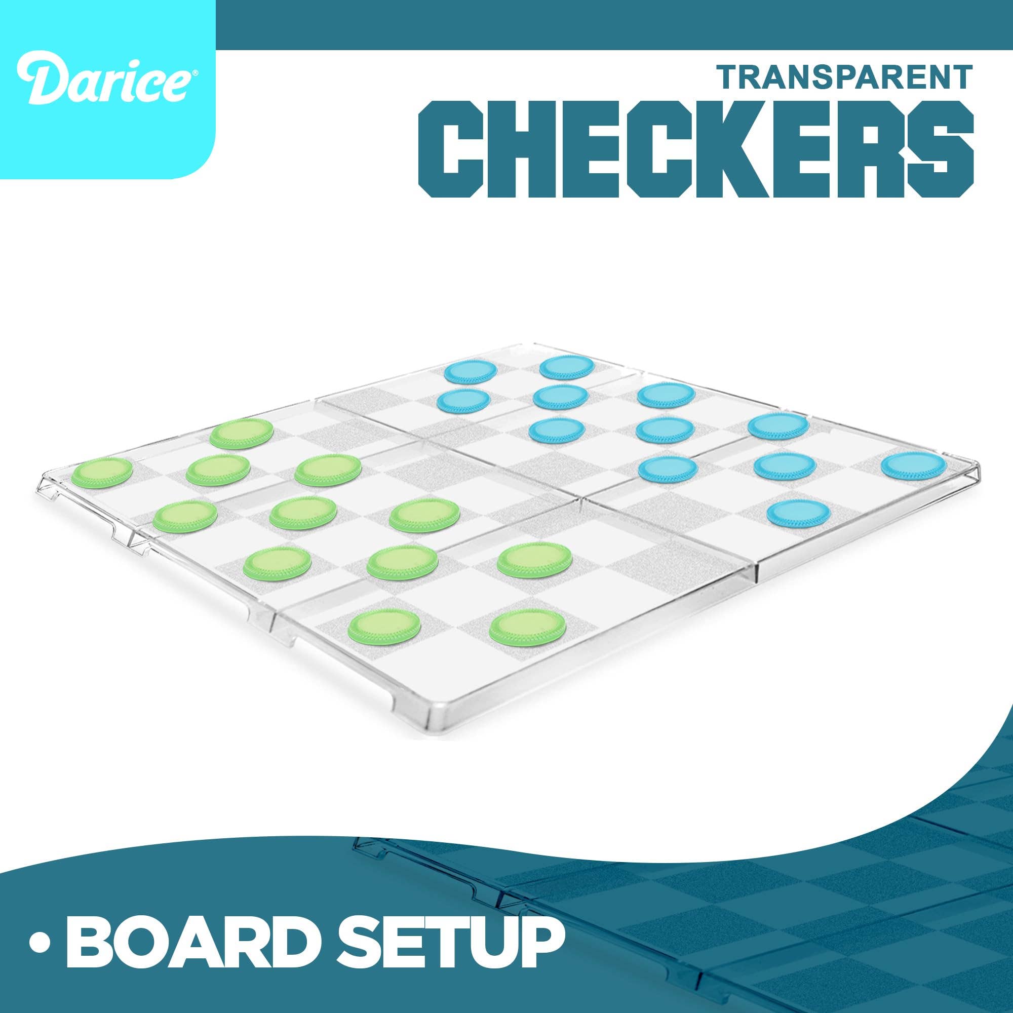 The Toy Group - Wholesale Board Game - Checkers Transparent Aesthetic Game Set4
