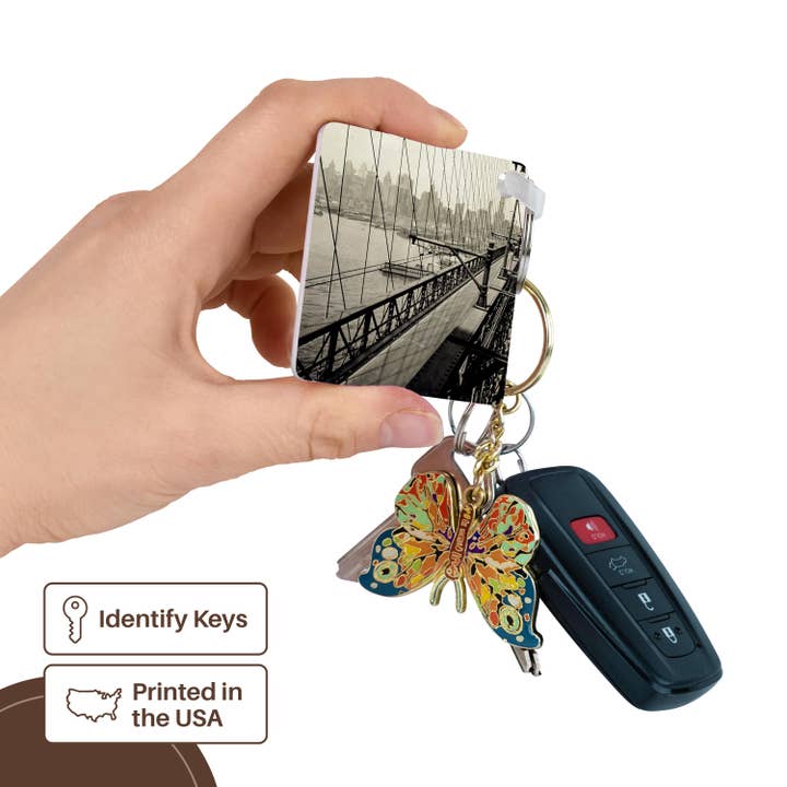 3dRose - Wholesale Keychain - Unisex - 3dRose, Manhattan from Brooklyn Bridge New York City Vintage Early 1900s, Key Chain2