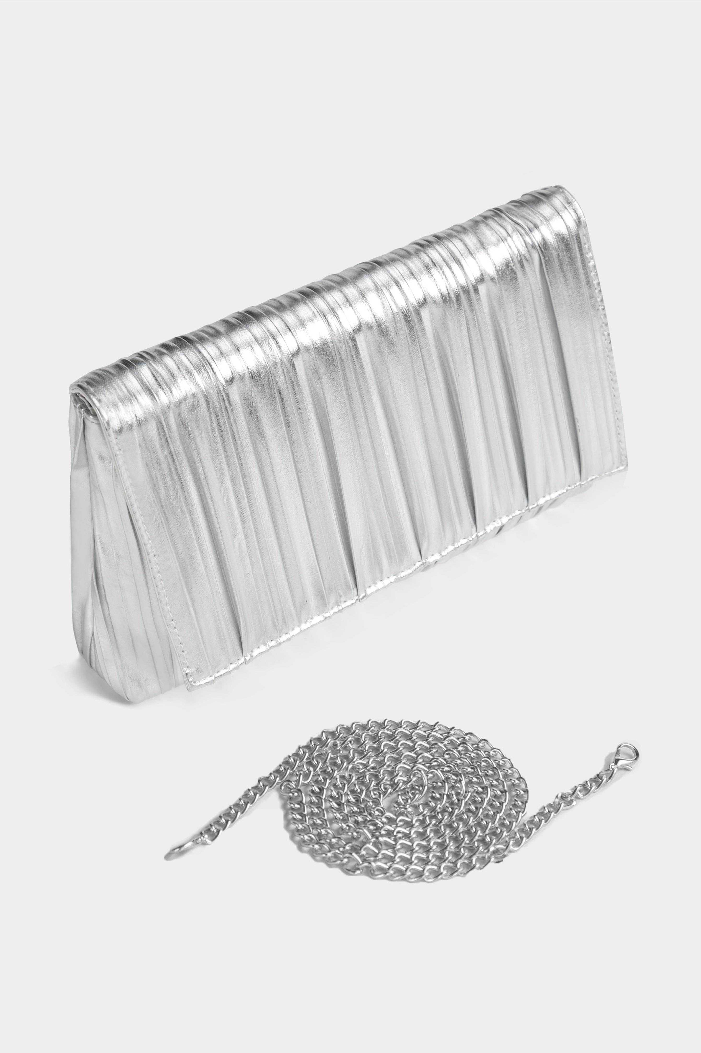 BABEYOND - Vente Pochette – femme - Pochette de soirée formelle plissée métallique1