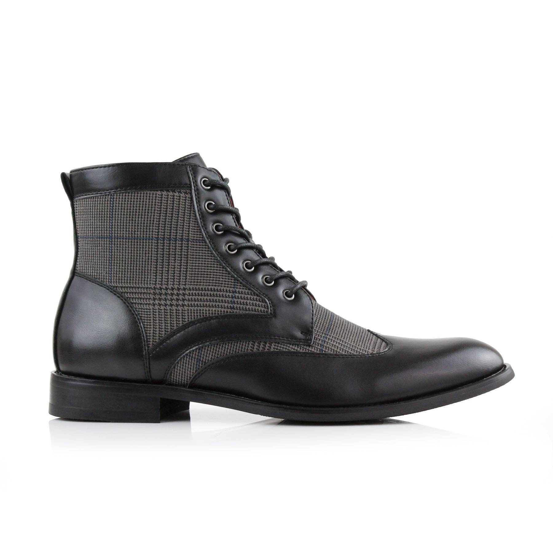 Xadrez preto Botas masculinas Gideon Wingtip Duo-Texturizadas para venda a revendedores na Faire1