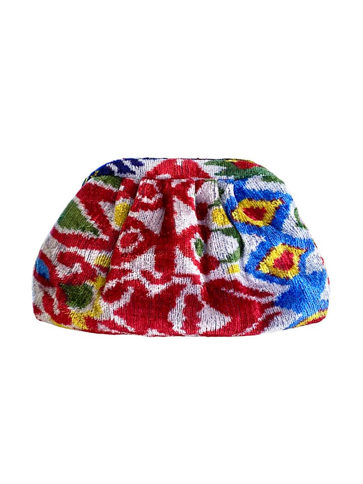 Silke Fløjl Ikat Soft Clutch for engroshandel hos AYCA DESIGN