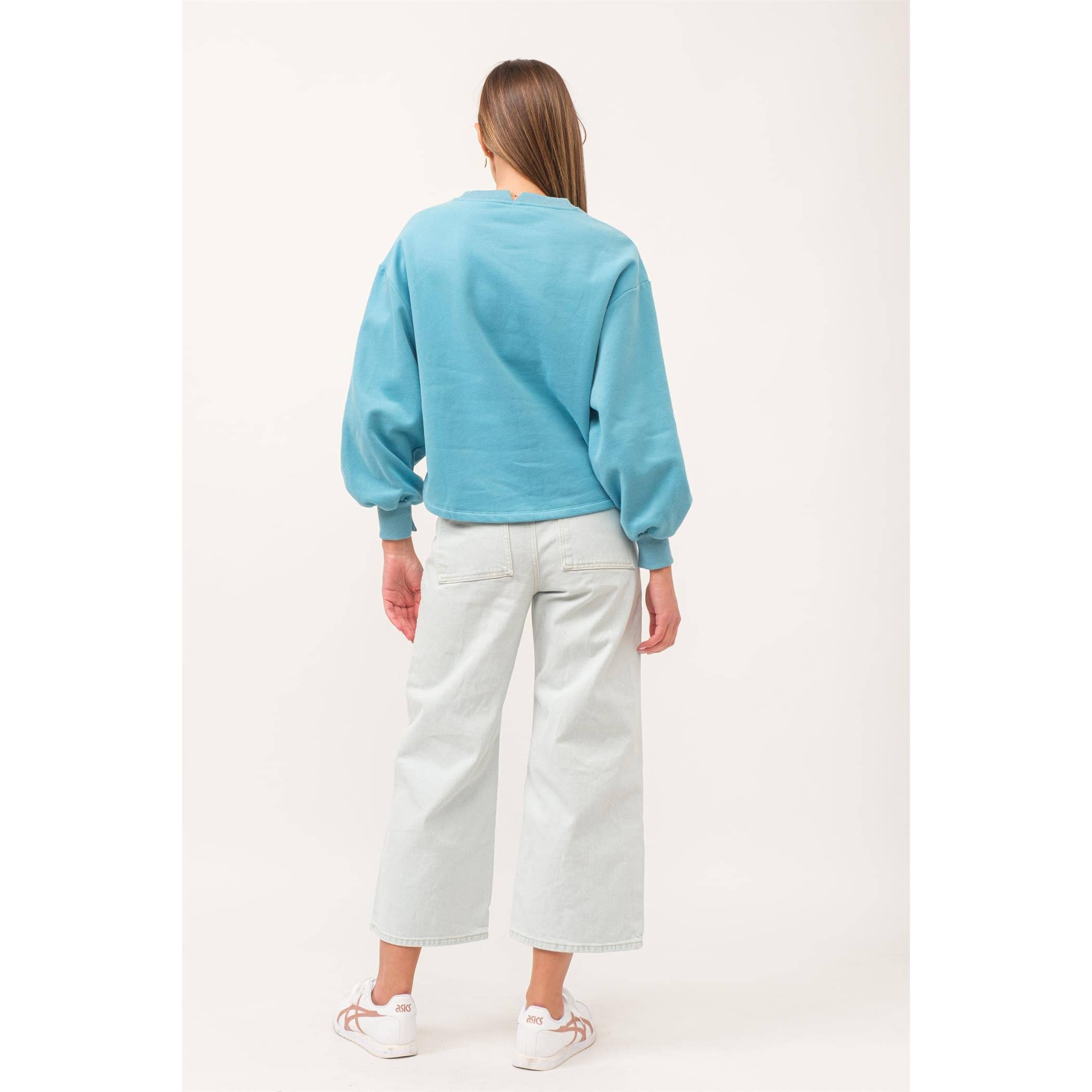 The GREii - Wholesale Sweatshirt - Women's - Cutout Rib Fleece Sweatshirt13