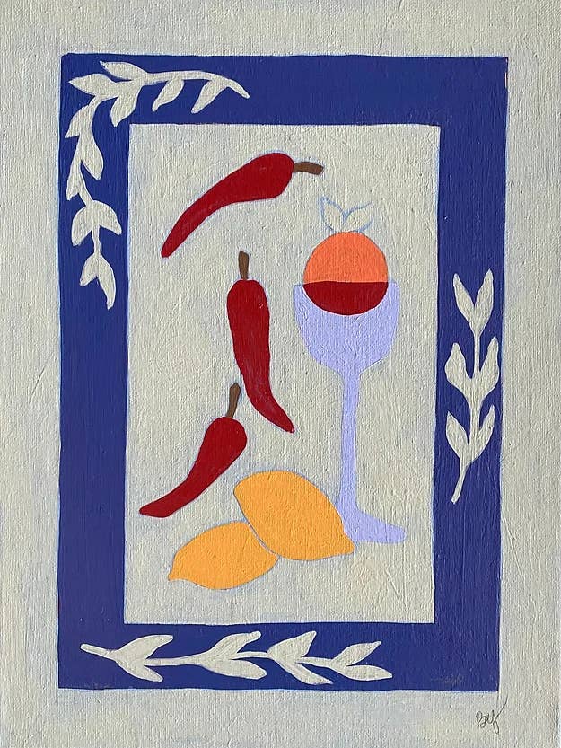 Lemons and Peppers Art Print for wholesale by Britt Jones Art