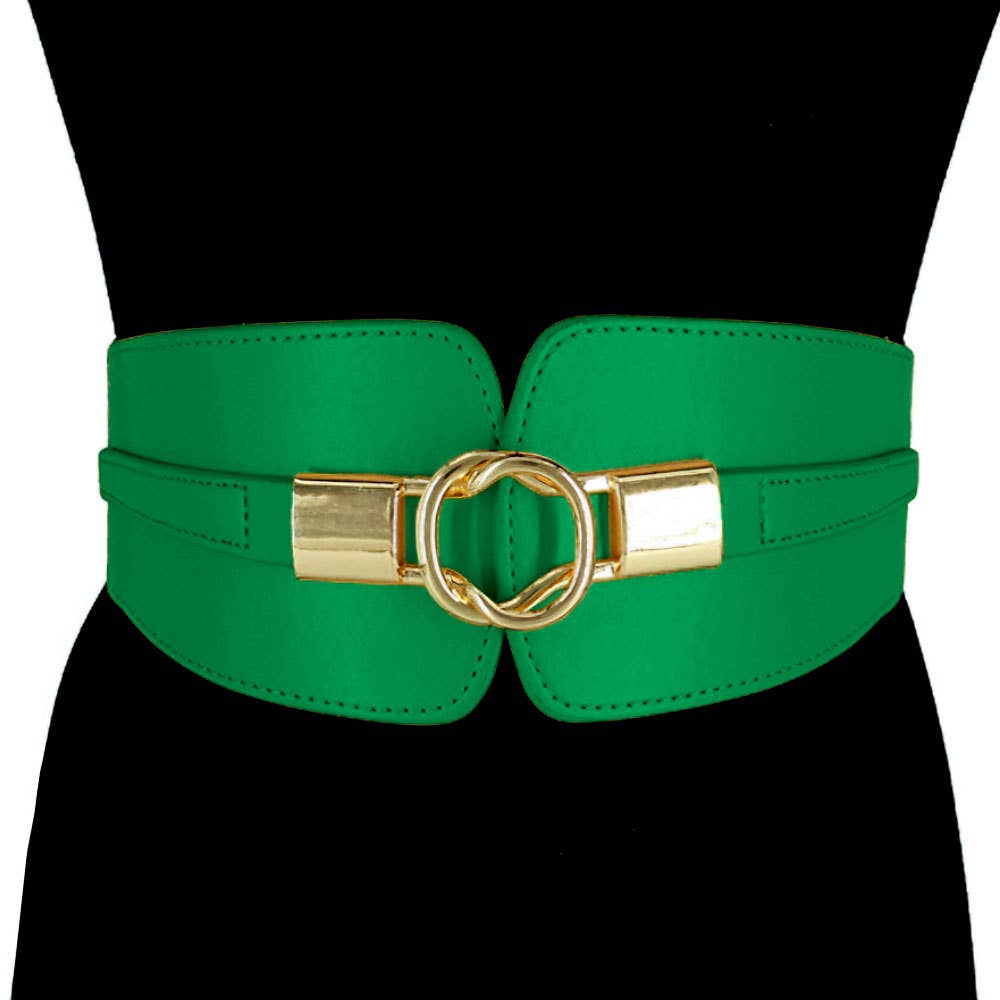 Sensibling Corp. - Venta al por mayor Cinturón - Mujer - Cinturón ancho elástico con hebilla metálica y detalle de cuero sintético7