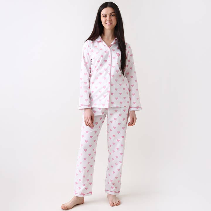 Women Hearts Pajama Set for wholesale by Little West Street