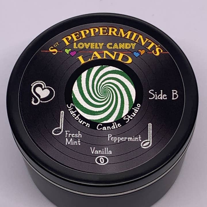 Sgt. Peppermint's Lovely Candy Land for wholesale by Sideburn Candle Studio
