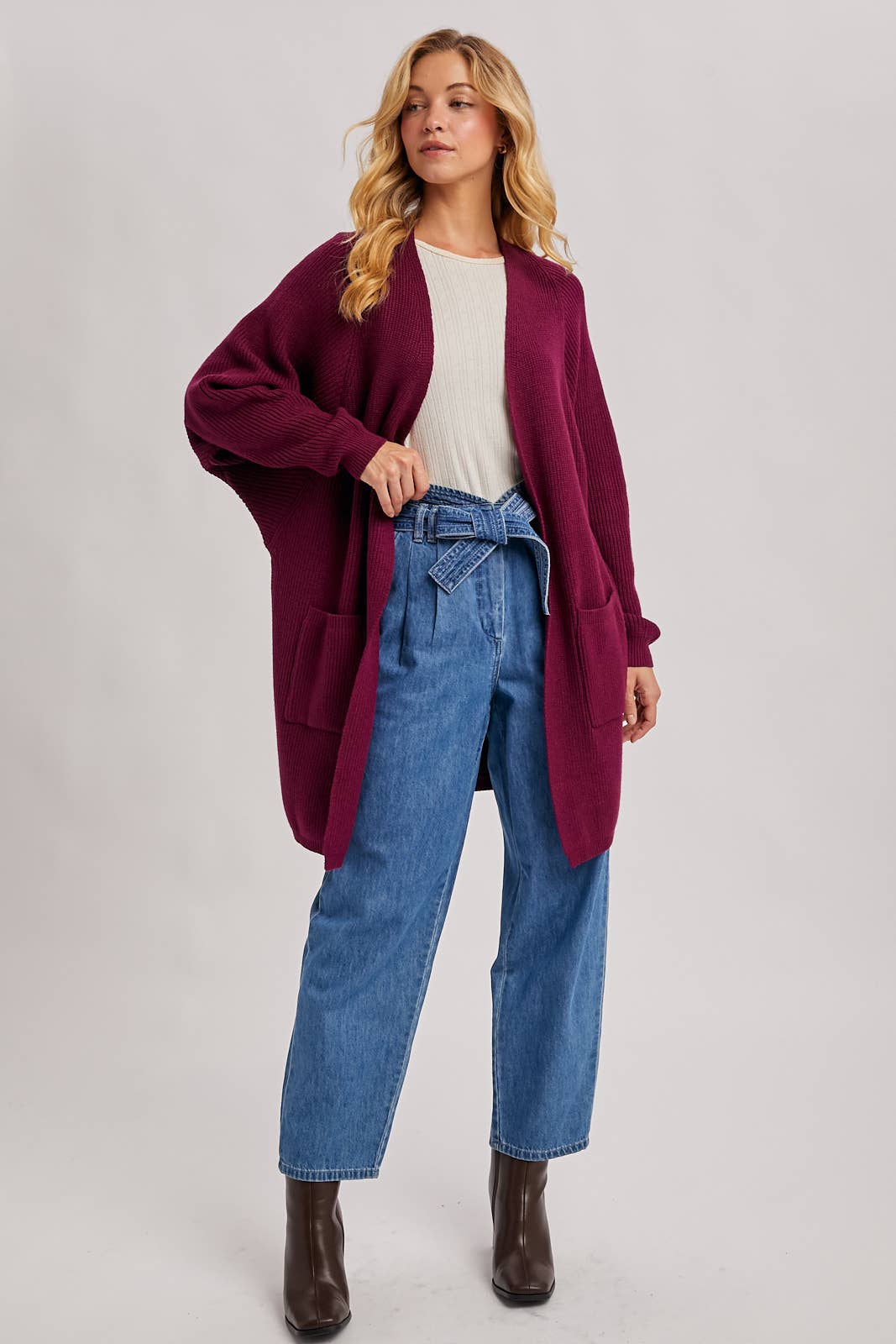 Bluivy - Wholesale Cardigan - Women's - OPEN FRONT BATWING SLEEVE CARDIGAN27