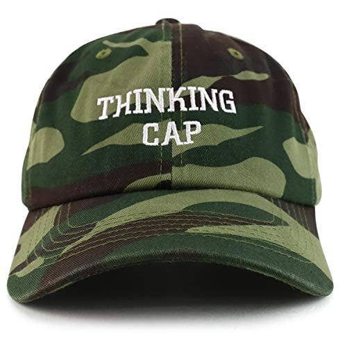 Trendy Apparel Shop - Wholesale Baseball Cap - Unisex - Thinking Cap Embroidered Brushed Cotton Dad Hat Cap