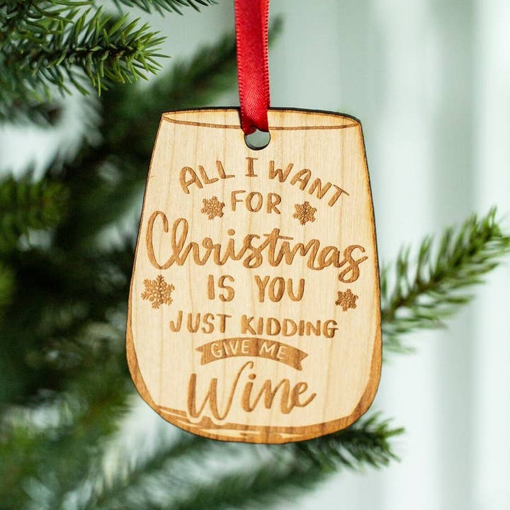 All I Want for Christmas Is Wine for wholesale by 3C Etching