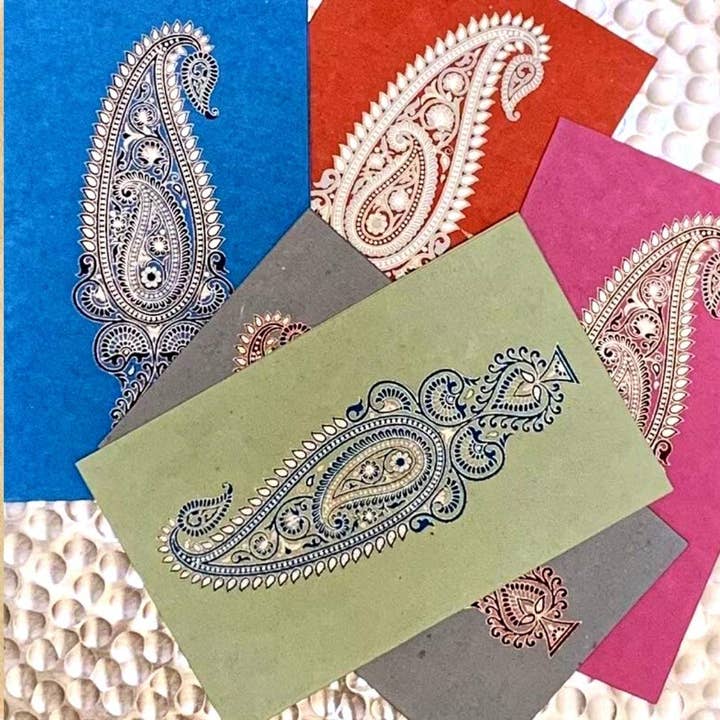 Tears of Joy - Set of 5 Handmade Paper Greeting Cards for wholesale by Bombay Paper
