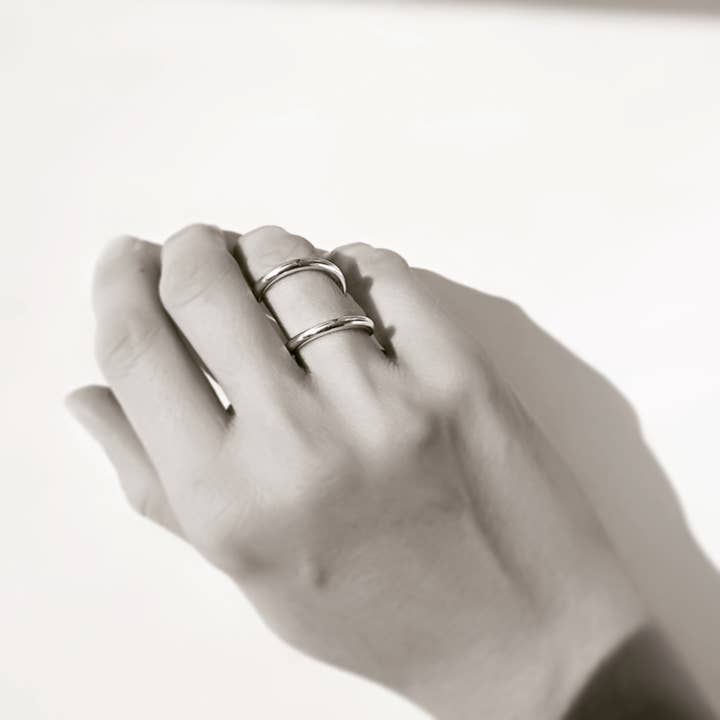 Sterling Silver Swirl Ring | Double Band Ring for wholesale by tothemetal
