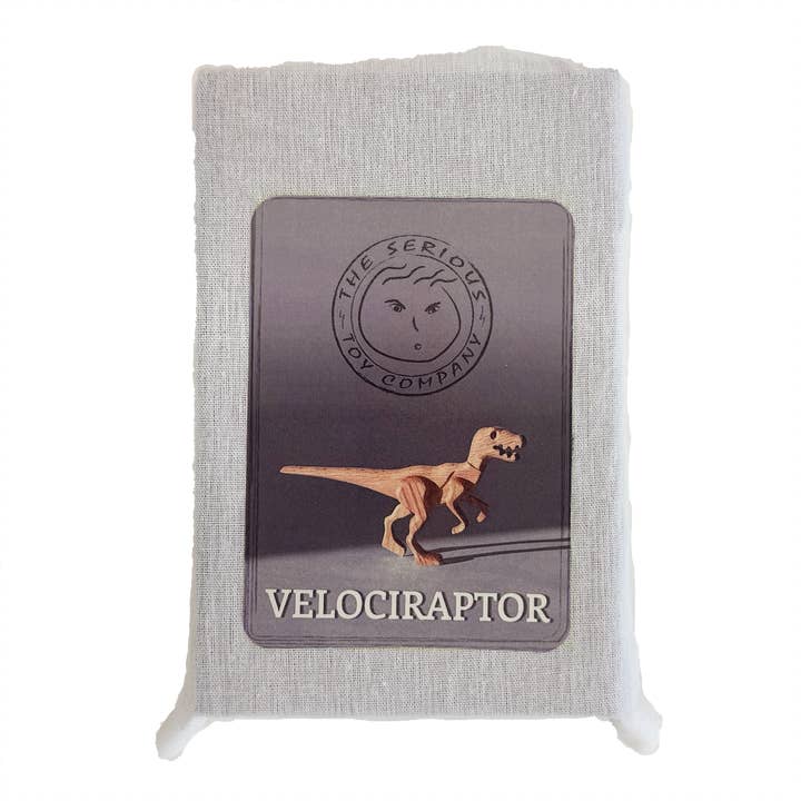 The Serious Toy Company - Wholesale Wood Toy - Kids - Wooden Velociraptor Dinosaur with Magnetic Joints