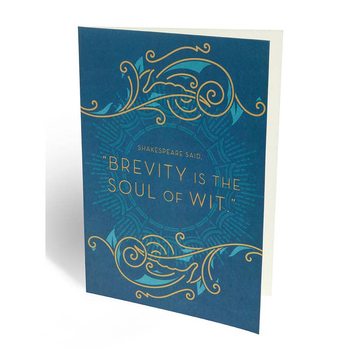 Insight Editions - #1 Pop Culture Publisher - Wholesale Everyday Greeting Card - William Shakespeare Brevity Embellished Card1