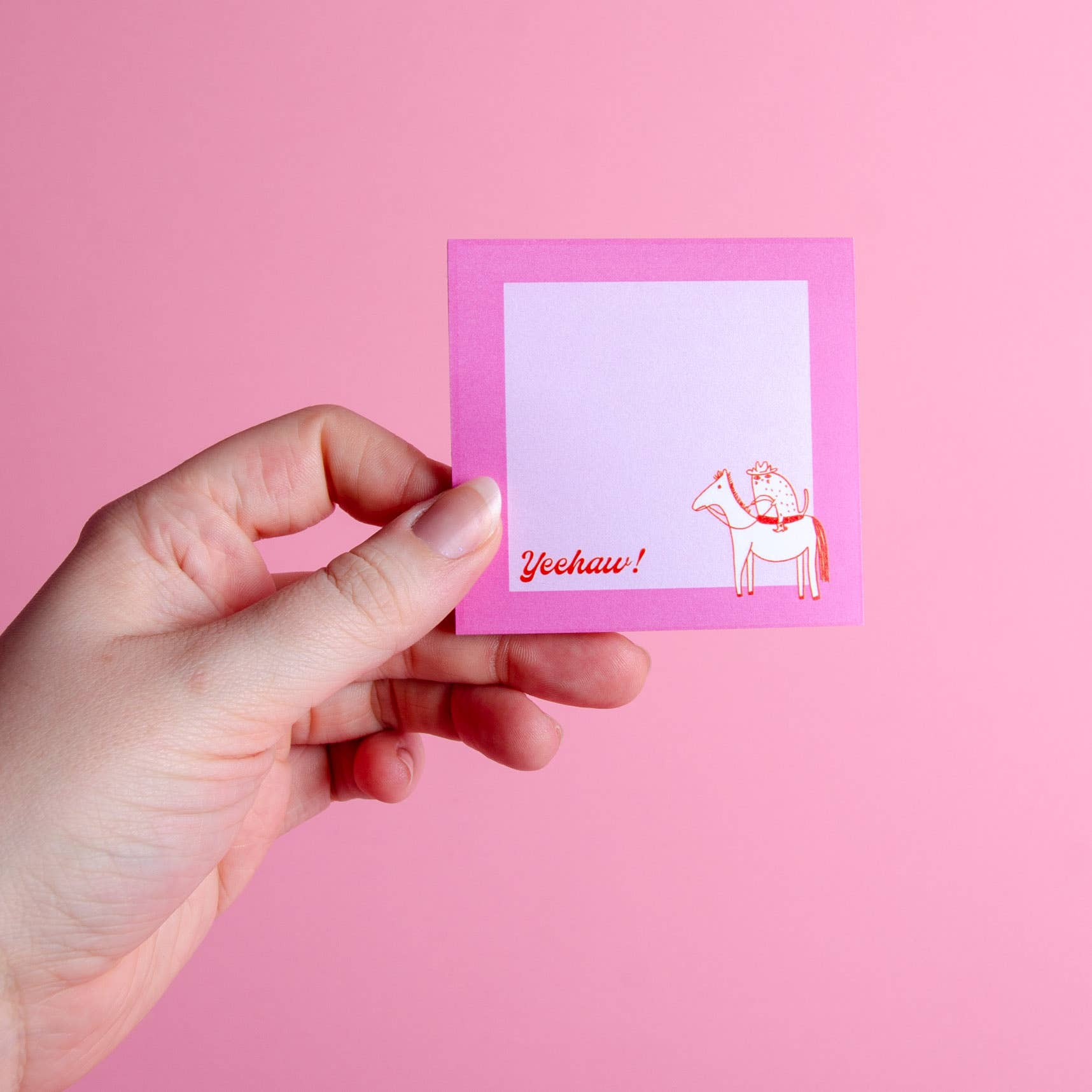 Yikes Design - Wholesale Sticky Notes - "Yeehaw" Cowboy Cat Sticky Notes Memo Pad 3x3"3